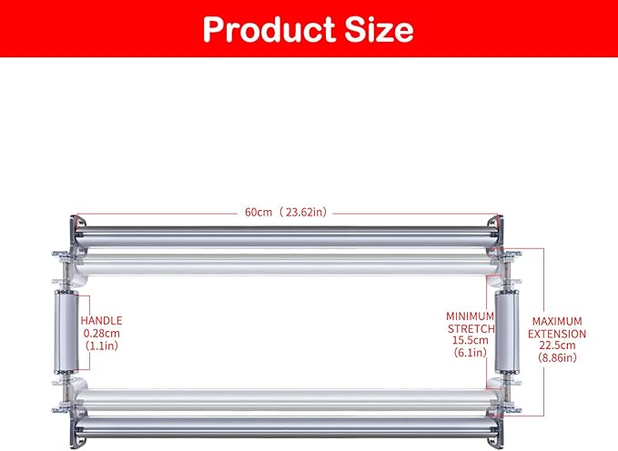 Couple Embroidery Art Embroidery Clip Frame 60cm Cross Stitch 4 Slot Presser Heavy Duty Embroidery Bandage Embroidery Frame Needlepoint Frame Embroidery Scroll Frame Embroidery Frames (Silver)