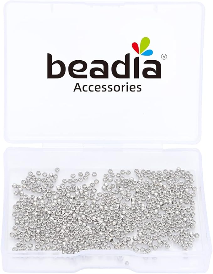 Platinum Plated Round Spacer Beads 2mm 600pcs for Jewelry Making Findings Non Tarnish