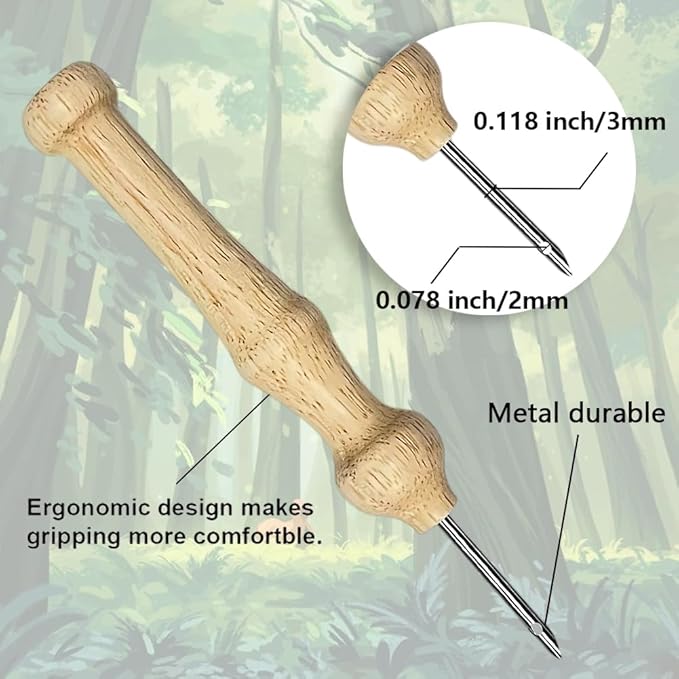 BEUNITONE 3PCS Mountain and River Punch Needle Kit for Adults Beginners, Complete Craft Kit Needlepoint Kits for Adults with Hoop, Punch Needle Starter Craft Set for Cloth Festival Gift and Home Decor