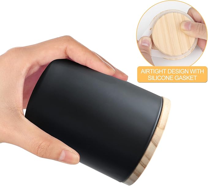 Thick Candle Jars for Making Candles 16 Pcs, 7 OZ Empty Jars with Wood Lids for Candle Making, Sample Container, Matte Black