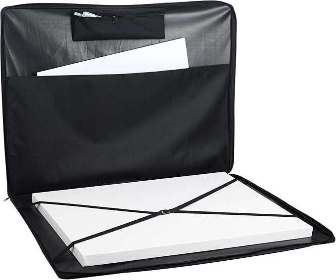 JJRING Art Portfolio Case, Wire Framed Nylon Portfolio Tote, Art Storage Bag in 37 Inches by 28 Inches, Great Carrying Bag for Artworks, Posters, Drawings, Prints(Black)