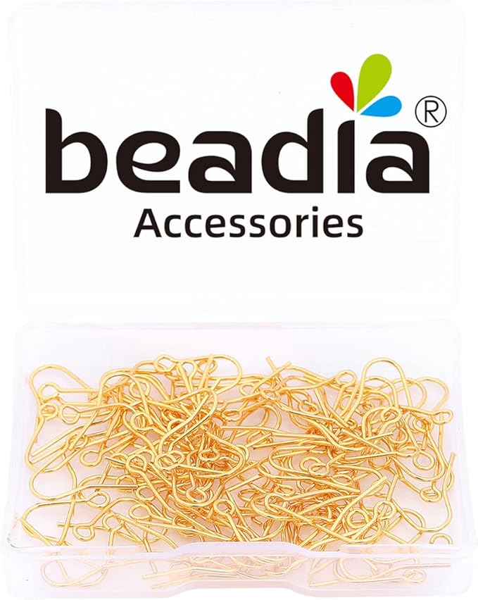 18K Gold Plated Earring Hooks 12x15mm 100pcs for Jewelry Making Findings