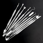 TOVOT 10PCS Stainless Steel Clay Sculpting Tools Metal Sculpting Tools Double-Side Clay Modeling Tools Wax Carving Tools (Silver-2)