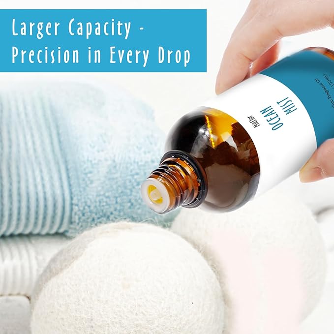 Ocean Mist Fragrance Oil, MitFlor Single Scented Oil, Large Size Premium Grade Fragrance Oil (3.38 OZ/100ML), Perfume, Soap, Candle Making Scent, Fresh Summer Essential Oils for Diffuser