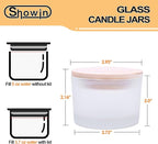 SHOWIN Thick Candle Jars for Making Candles 20 Pcs, 4 OZ Empty Jars with Wood Lids for Candle Making, Sample Container, Frosted White