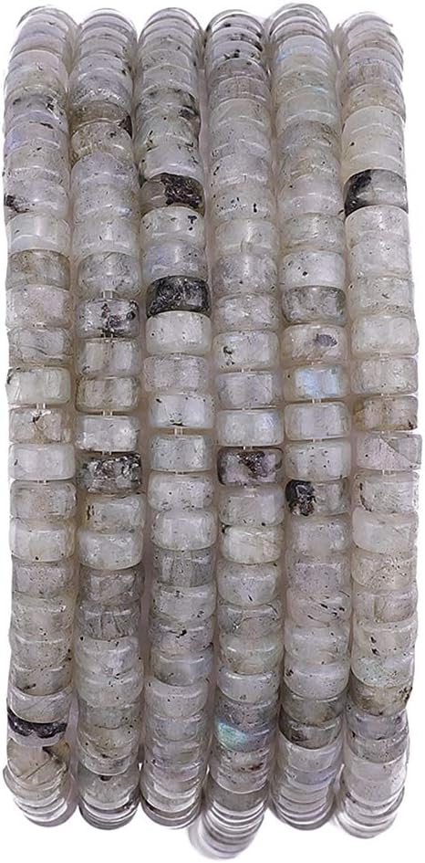 Natural Spectrolite Spacer Beads Caps Loose Semi Gemstone for Beading Jewelry Making 4mmx2mm 38cm