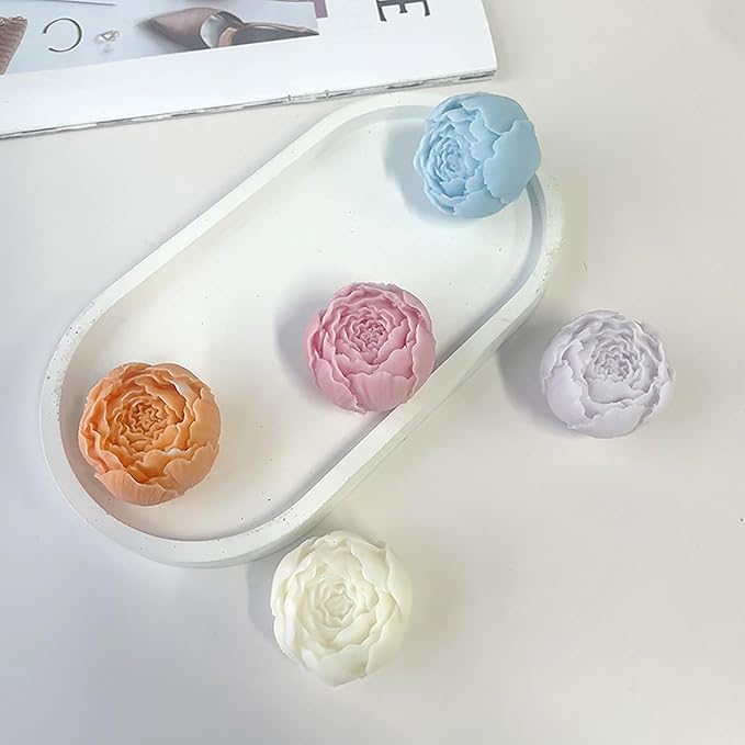 2 Pack Bud Flower Candle Mold - Resin Casting and Soap Making Silicone Molds for Home Decor - 3D Animal Clay Mold