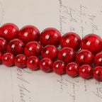 8mm Red Beads for Bracelets Turquoise Beads, Natural Stone Beads Gemstone Beads for Jewelry Making,DIY Bracelet Necklace 45pcs