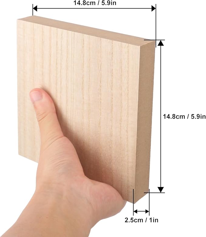 10 Pack Unfinished MDF Wood Squares Blocks, 5.9 x 5.9 Inch Wooden Blocks for Crafts, DIY Projects, and Custom Decor