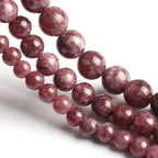 35pcs 10mm Natural Stone Beads Lepidolite Beads Crystal Gemstone for Jewelry Making, DIY Bracelet Necklace