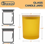 Thick Candle Jars for Making Candles 12 Pcs, 7 OZ Empty Jars with Wood Lids for Candle Making, Sample Container, Frosted Yellow