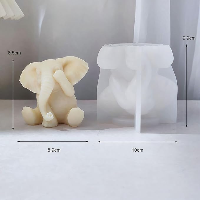 Elephant Molds Elephant CandleResin Mold - Resin Casting Silicone Molds for Home Decor & Candle Making Wave Spiral Mold