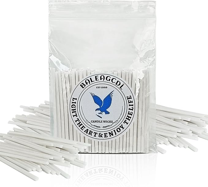 Pearled Candle Extra Wicks 200 Pack for Pearled Candle Making - 2 Inch White Cotton Candle Wicks for Candle Making DIY