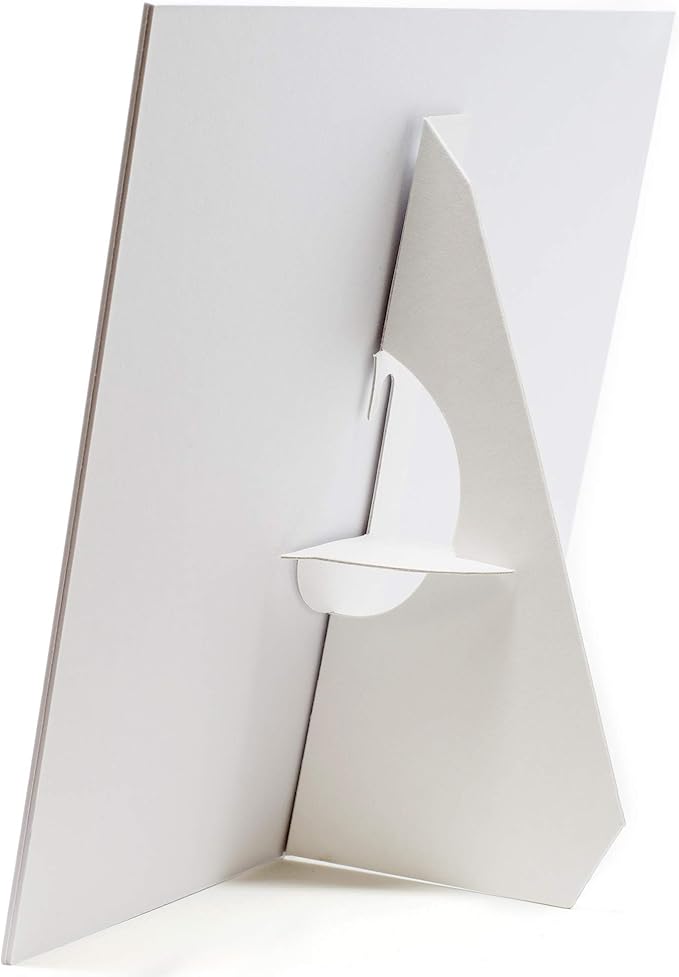 Golden State Art, 7 Inch Self Stick Easel Back, Cardboard Stand, Single Wing, Archival Quality, Display Posters Pictures Brochures, Easy and Fast Application (Pack of 50) White, Made in USA
