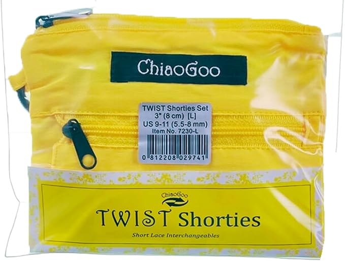 ChiaoGoo Twist Shorties Set, 3" (8 cm) [L], US 9-11 (5.5-8 mm)