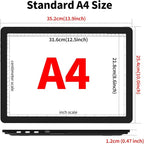 TOHETO Rechargeable A4 Light Board with Stand, Super Bright Magnetic Light Pad with Side Buttons, Wireless Light Box for Tracing and Drawing, Cordless LED Light Table for Diamond Painting, Sketching