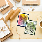 GLOBLELAND Vintage Background Cling Rubber Stamp 7.09x8.66inch Flowers Butterflies EVA Stamps Embossing Stamp Seal for DIY Scrapbooking and Card Making Paper Craft Decor