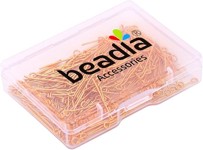 18K Gold Plated Open Eye Pins Non Tarnish 25mm 200pcs for Jewelry Making Findings