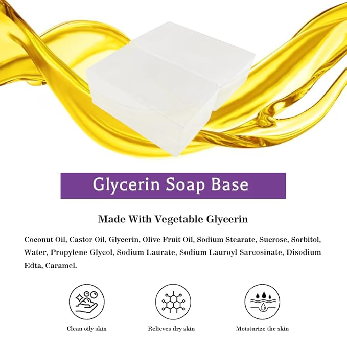 5.2 lbs Clear glycerin Soap Base, Natural Melt and Pour Glycerin Base for Soap Making, Transparent, Unscent, Easy to cutting