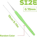 0.75 mm Crochet Hook, Ergonomic Handle for Arthritic Hands, Extra Long  Knitting Needles for Beginners and Crocheting Yarn (0.75 mm)