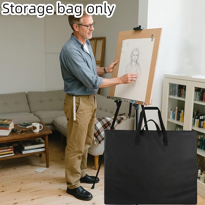 Art Portfolio Bag, 26 x 38 Inch Art Portfolio Cas, Black Carrying Storage Case for Poster, Sketching, and Drawing (Black)