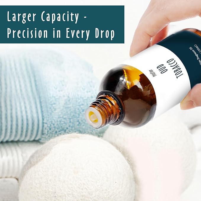 Oud Tobacco Fragrance Oil, MitFlor Single Scented Oil, Large Size Premium Grade Fragrance Oil for Soap & Candle Making, Aromatherapy Oil, Men & Woody Scent for Home Fragrance - 3.38 OZ/100ML