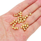 14K Gold Plated Round Spacer Beads 5mm 60pcs for Jewelry Making Findings Non Tarnish