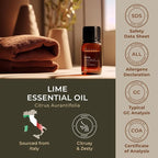 Gya Labs Lime Essential Oil - 0.34 Fl Oz - for Hair, Skin, Diffuser, Aromatherapy & DIY Candle Making Scent