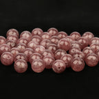 35pcs 10mm Natural Stone Beads Lepidolite Beads Crystal Gemstone for Jewelry Making, DIY Bracelet Necklace