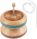 SHOP LC DELIVERING JOY Bead Spinner for Jewelry Making - Necklace Bracelet Maker with Big Eye Beading Needle and 3 mtr Wire Pinewood Wooden Birthday Gifts for Women- Turquoise & Red