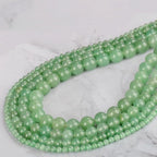 Natural Stone Beads Green Aventurine Round Genuine Stone Beading Loose Gemstone Hole Size 1mm DIY Charm Smooth Beads for Bracelets Necklaces Earrings 6mm 200pcs (Green Aventurine 6mm)
