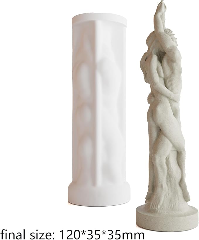 Couple Candle Mold Portrait Candle Resin Mold - Resin Casting Silicone Molds for Home Decor & Candle Making Wave Spiral Mold