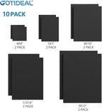 GOTIDEAL 10Pcs Black Stretched Canvases for Painting, Multi Pack 4x4", 5x7", 8x10",9x12", 11x14" Set of 10, Primed 100% Cotton Artist Blank Canvas Boards for Painting, Acrylic Pouring, Oil Paint Art