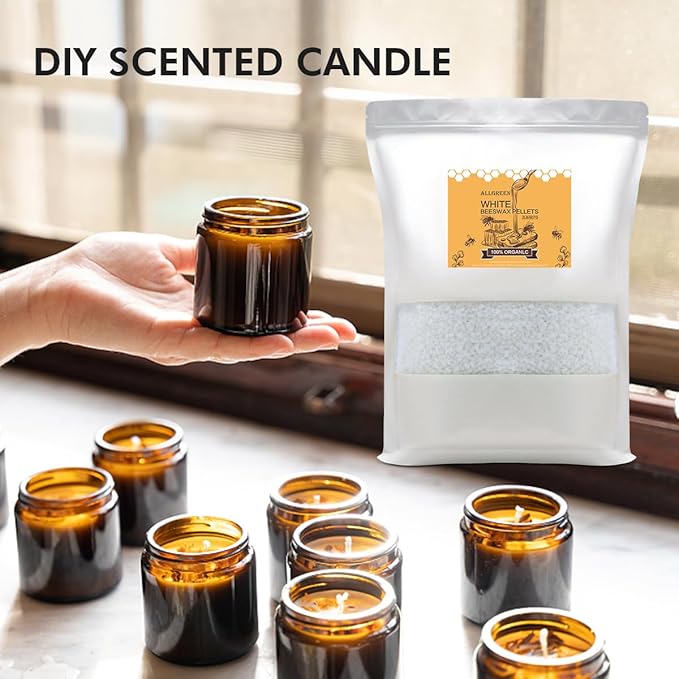 White Beeswax Pellets 4LB(64 oz) Pure and Natural Triple Filtered for Skin, Face, Body and Hair Care DIY Creams, Lotions, Lip Balm and Soap Making Supplies