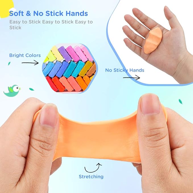 ifergoo Polymer Clay, Modeling Clay for Kids DIY Starter Kits, Oven Baked Model Clay, Non-Toxic, Non-Sticky, with Sculpting Tools, Ideal Gift for Children and Artists