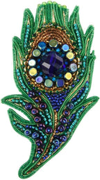 Crystal Art Beadwork kit for Creating Brooch "Peacock Feather" BP-353C