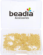14K Gold Plated Round Spacer Beads 2mm 600pcs for Jewelry Making Findings Non Tarnish