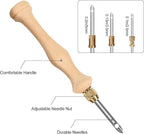 JSRQT Punch Needle Tool Set,Punch Needle Starter Kit,Adjustable Wooden Needle Punch,Rug Hooking Beginner Kit for Adults Beginner Embroidery