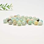 NCB 200pcs 4mm Loose Beads for Jewelry Making, Natural Semi Precious Beads Round Smooth Gemstones Spacer Beads Charms for Necklaces Bracelets (Mixedcolor Amazonite, 4mm 200Beads)