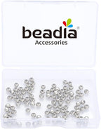 Platinum Plated Round Spacer Beads 4mm 100pcs for Jewelry Making Findings Non Tarnish