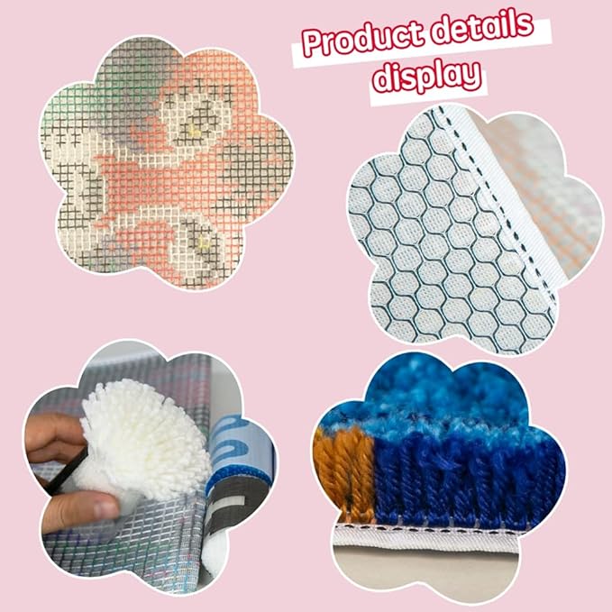 DL-YTG Latch Hook Kits Rug Wolf Crochet Yarn Cushion Colour Pre-Printed Canvas Cover Rug Needlework DIY Hook and Latch Kit Home Decoration 52x38cm/20 X15inch