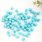 Natural Genuine Stones DIY Tiger Eye Round Spacers 6mm 200pcs Beading Loose Gemstone Hole Size 1mm Charm Smooth Beads for Bracelets Necklaces Earrings (Matte Blue Turquoise 6mm)