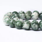 36pcs 10mm Natural Green Spot Stone Stone Beads for Jewelry Making Loose Spacer Round Beads DIY Bracelets Necklaces 15" (10mm, Green Spot Stone)