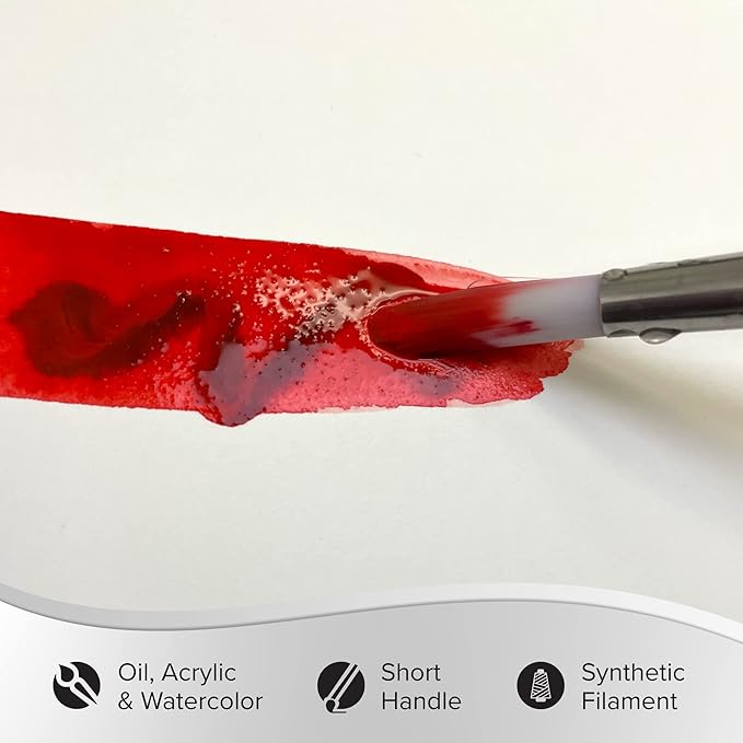 Silver Brush Limited SW-1521S Silverwhite Detail Set, 4pc Short Handle Professional Premium Artist Painting Set for Watercolor, Gouache, Inks, Dyes, Acrylics, Script Liner, Stroke, and Round Brushes