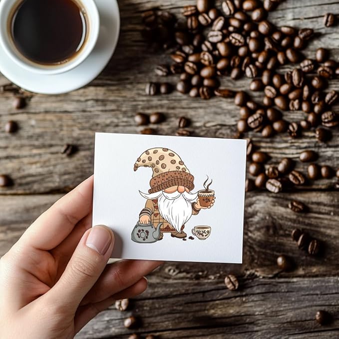 CHGCRAFT Gnome Coffee Clear Stamps Balloon Transparent Handicraft Stamps for DIY Scrapbooking Photo Album Decorative Cards Making, 6.3x4.3inch