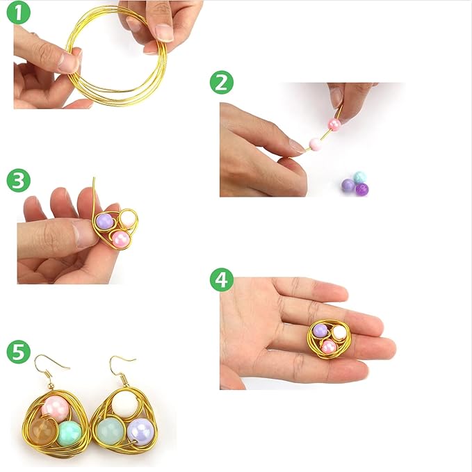 YEQIN 12 Gauge Aluminum Wire, 105 Feet 2mm Bendable Metal Craft Wire for Sculpting, Armature, Jewelry Making, Floral Making, Doll Making, Modelling, Crafting, Bonsai Training (Gold)