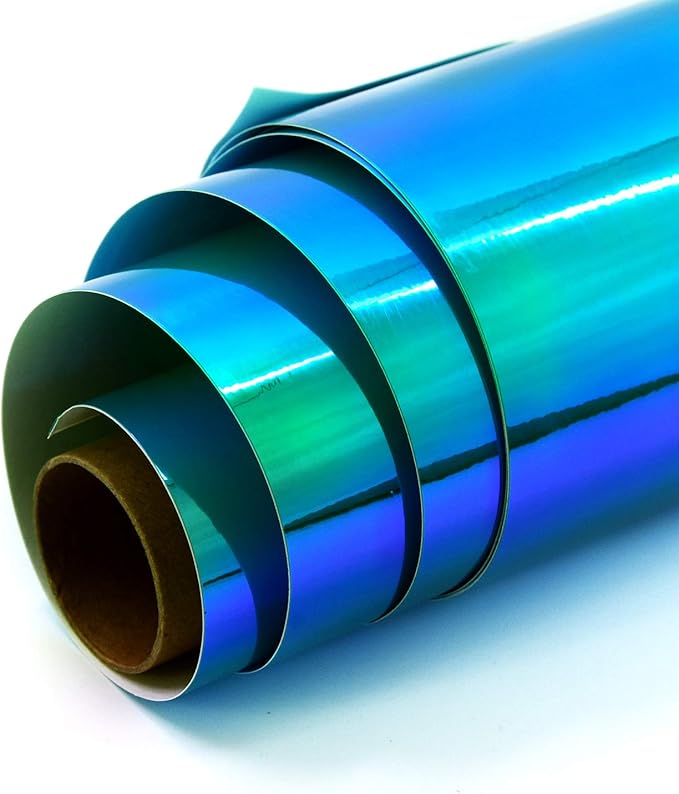 Holographic Opal Vinyl roll 12" x 5ft,Permanent Vinyl,SHOYISI Permanen Adhesive,for All Kinds of Cutting Machines(Opal Green)