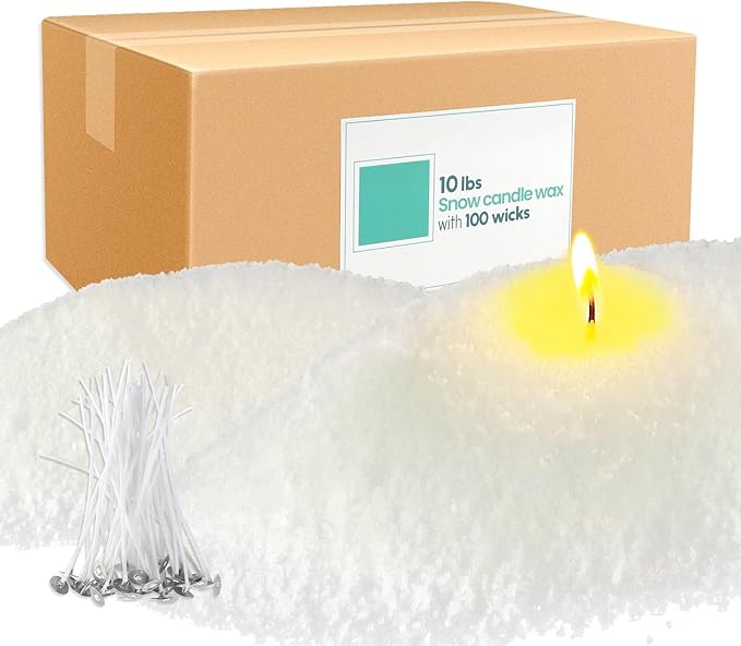 ECLHTLNY 10LB DIY Snow Pearled Candle- Powder Candle Making for Soy Wax Candle Crafts- Natural Candle Making Supplies- HIGH Class Material- LongLasting Burn Time