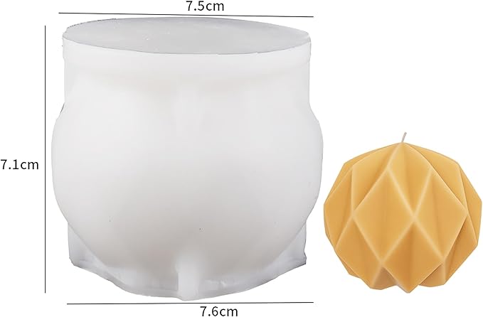 Diamond Ball Mold Ball Candle - Resin Casting Silicone Molds for Home Decor & Candle Making Wave Spiral Mold