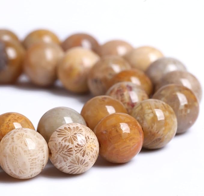 75PCS 10MM Natural Stone Coral Jade Chrysanthemum Beads for Jewelry Making DIY Bracelet